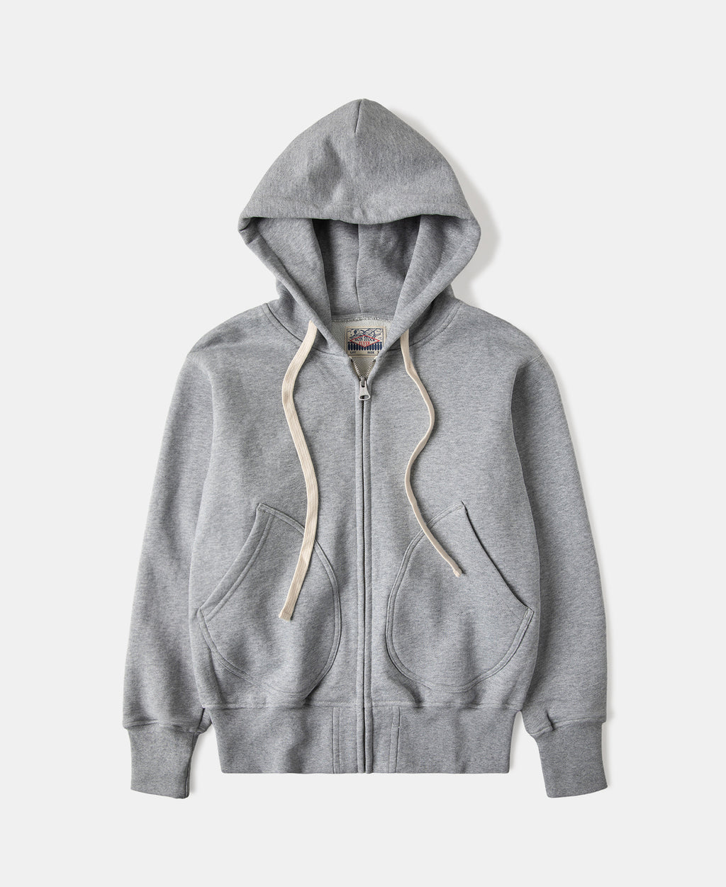 17.5 oz Terry Cloth Zip-Up Hoodie Sweatshirt - Gray | Olderbest