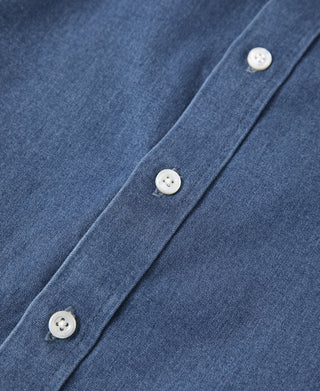6.5 oz Washed Denim Button-Down Collar Shirt