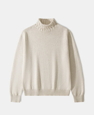 Wool-Blend Roll Neck Sweater - Apricot
