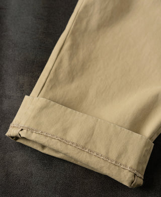 leg opening detail of Classic Fit Two-pleated Chino - Khaki