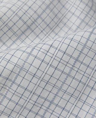1930s Dobby Grid Check Spearpoint Collar Dress Shirt