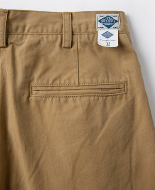 1930's IVY 스타일 더블 플리츠 치노 팬츠 - 옐로우