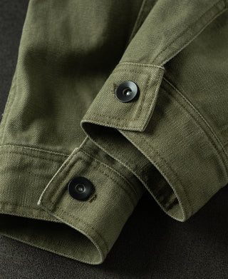 Classic Canvas Cruiser Cropped Jacket - Olive