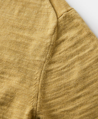 Lightweight Slub Cotton Knit Polo - Mustard