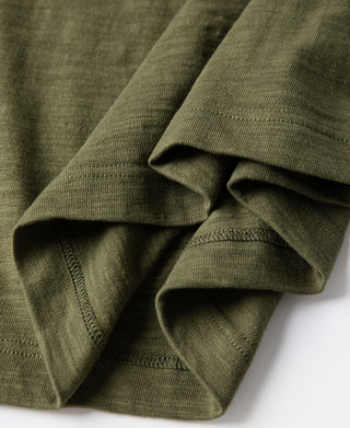 헤비웨이트 코튼 거싯 튜블러 티셔츠 - 그린 