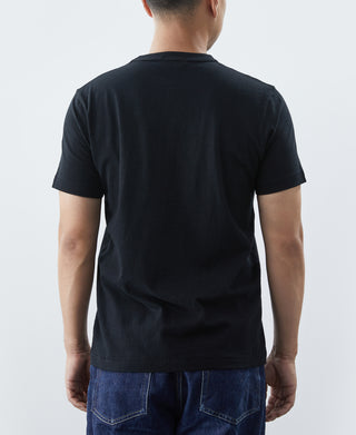 7.4온스 슬러브 코튼 루프휠 튜블러 포켓 티셔츠 - 블랙