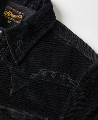 Bolero Embroidered Corduroy Western Shirt - Black