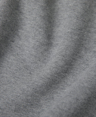 14 oz Loopwheel-Sweatshirt mit Rundhalsausschnitt und kontrastierenden Spitzen – Rot/Grau