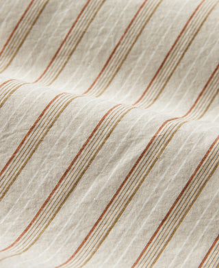 컬러 스트라이프 밴드 칼라 셔츠 - 살구색 