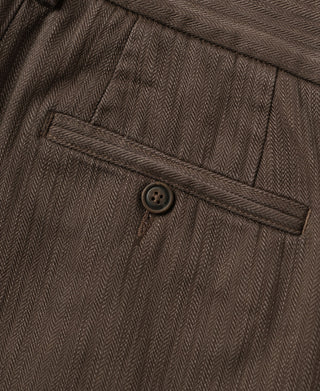1930s Herringbone Double Pleated Trousers