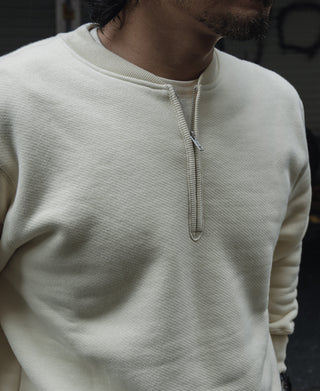 Racing-Sweatshirt aus schwerem Fleece mit halbem Reißverschluss – Aprikose