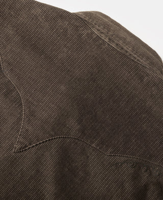 Bolero Embroidered Corduroy Western Shirt - Brown