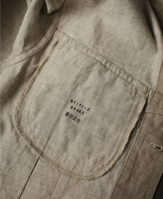 11,5 Unzen schwefelgefärbte Khaki-Jeansjacke aus den 1950er Jahren