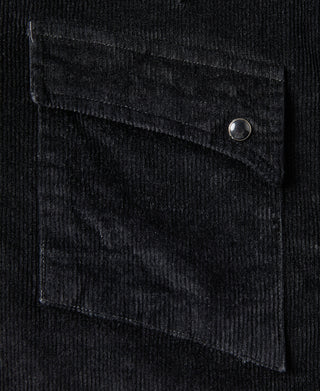 Bolero Embroidered Corduroy Western Shirt - Black