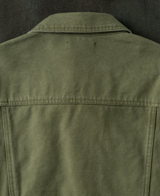 Classic Canvas Cruiser Cropped Jacket - Olive