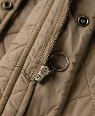 Corduroy Trimmed Diamond Quilted Field Vest – Khaki