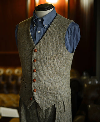 Lässige Anzugweste aus Tweed im Stil der 1930er Jahre