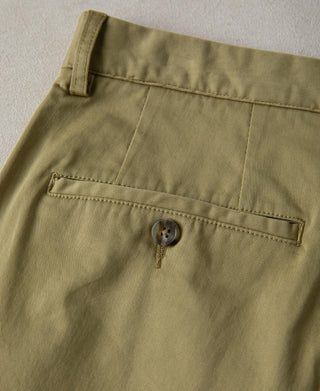 Cotton-Blend Slim Tapered Trousers - Khaki