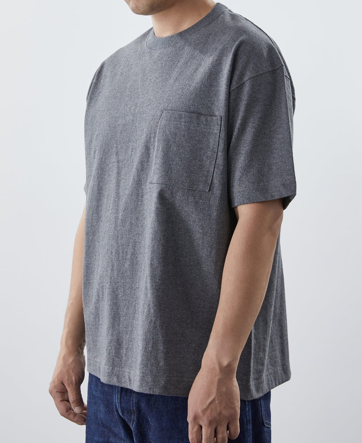 9.3 oz Cotton Oversize Tubular Pocket T-Shirt - Gray