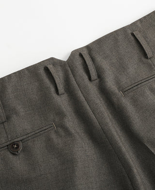 Hollywood Waisted Wool Blend Trousers - Brown