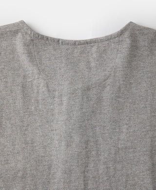 1940s Slub Cotton Henley Pocket T-shirt - Gray