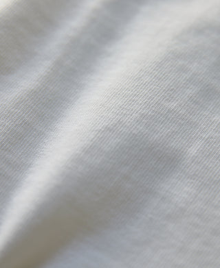 1930er 10,5 Unzen Baumwoll-Loopwheel-Henley-Hemd in Schlauchform – Weiß