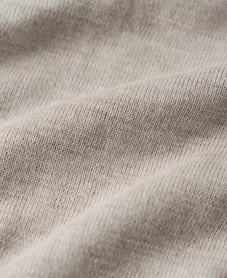 Slub Cotton Long Sleeve Knit Polo - Oatmeal