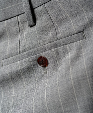 1940s Gray Striped Wool Suit Trousers