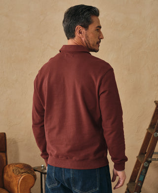 Heavyweight Quarter-Zip Collar Sweatshirt - Dark Red
