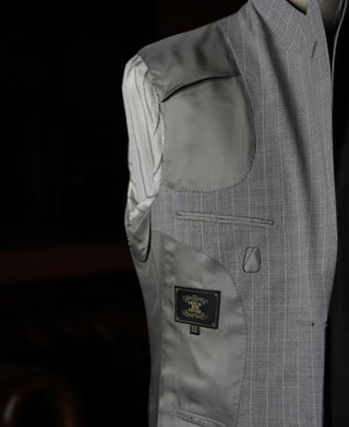 1940s Gray Striped Wool Single-Breasted Suit Jacket