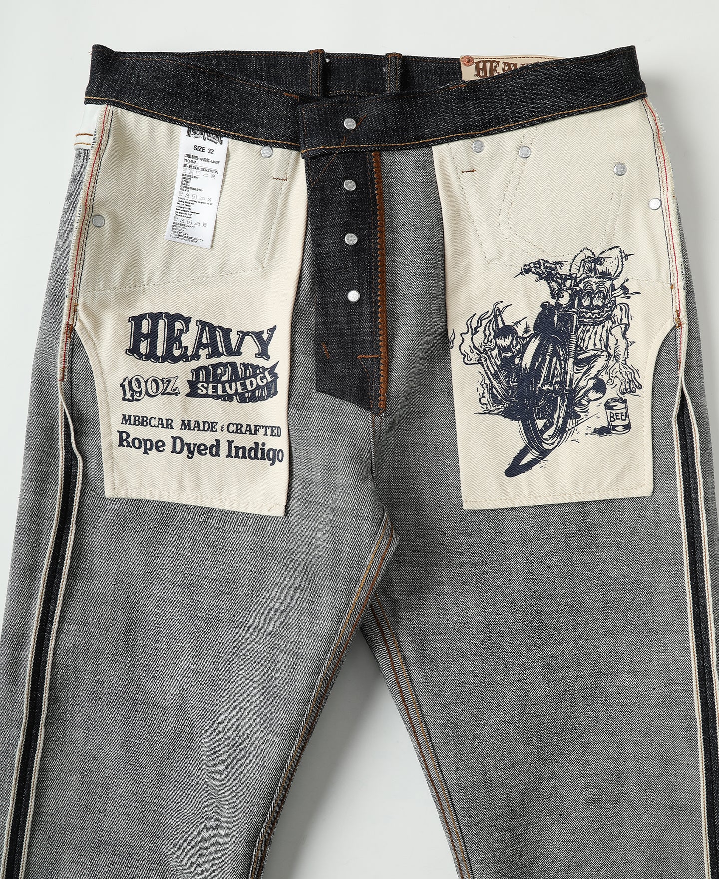 19oz Rope Dyed Selvedge Denim Indigo Straight-Leg Jeans