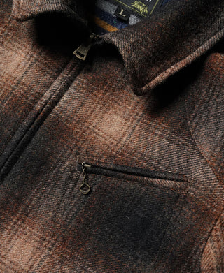 1930s Wool Shadow Plaid Tweed Cossack Jacket