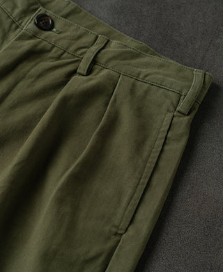 pocket detail of Classic Fit Two-pleated Chino - Olive
