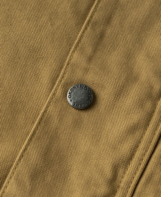 Khaki canvas jacket snap button with logo