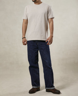Regular Fit 9,3 oz Jersey-Rundhals-T-Shirt in Schlauchform – Haferflocken
