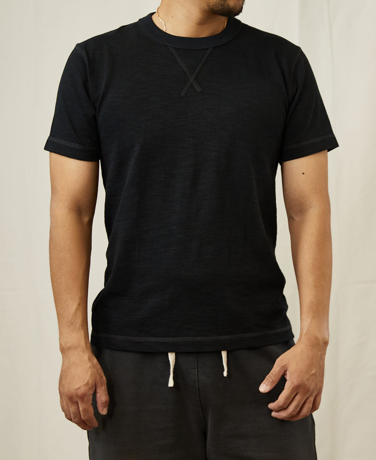 Heavyweight US Cotton Gusset Tubular T-Shirt - Black
