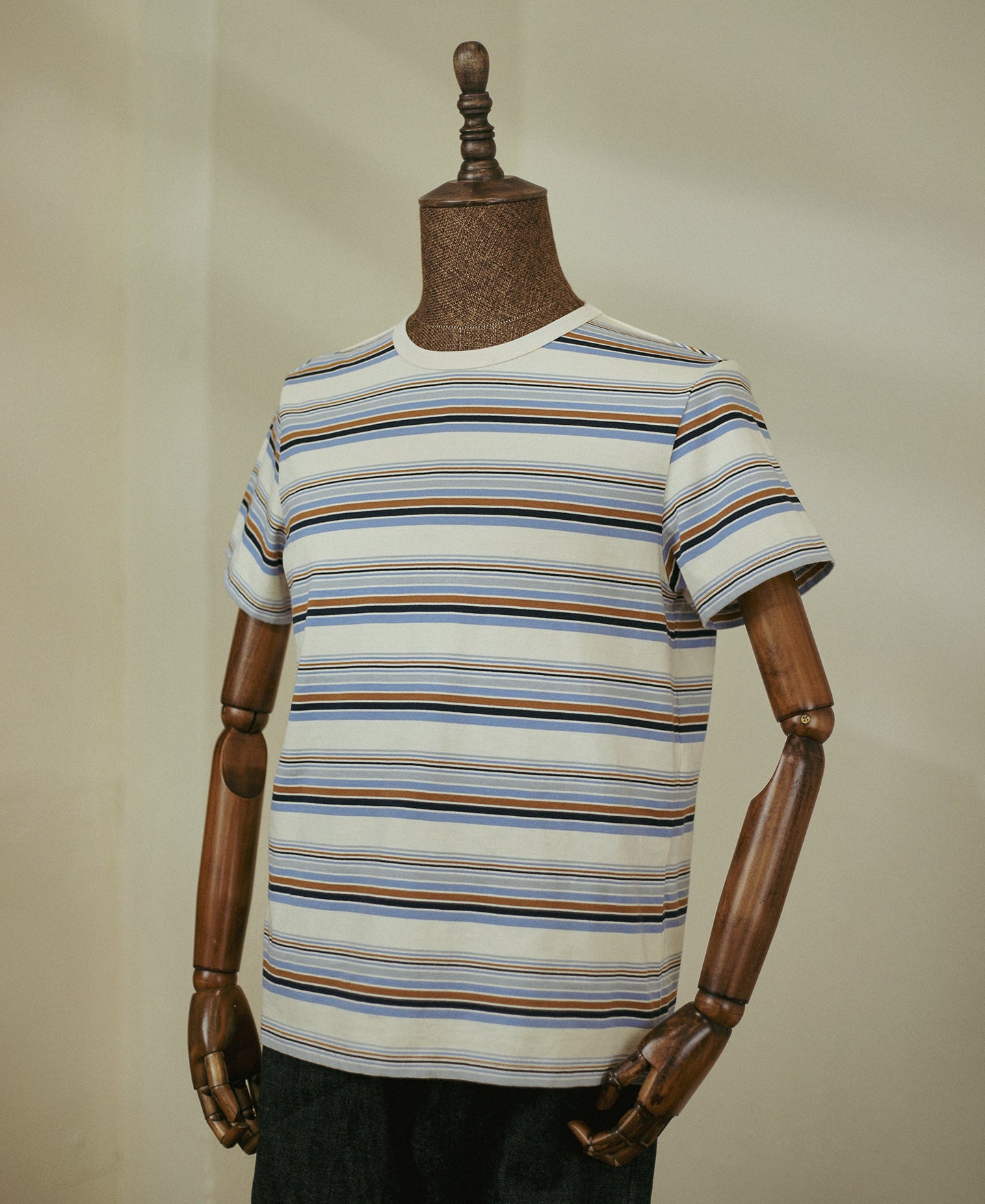 Vintage Striped Cotton-Jersey Short Sleeve T-Shirt | Retro Tee | Olderbest