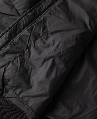 Reversible Diamond Quilted Stand-Collar Jacket - Black