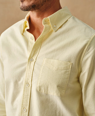 lifestyle shot of Yellow Button Down Oxford Shirt