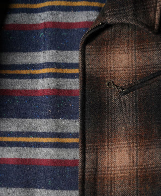 1930s Wool Shadow Plaid Tweed Cossack Jacket