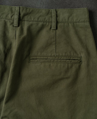 pocket detail of Classic Fit Two-pleated Chino - Olive