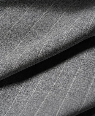 1940s Gray Striped Wool Single-Breasted Suit Jacket