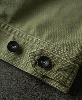 Classic Canvas Cruiser Cropped Jacket - Olive