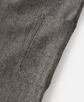 Wool Blend Herringbone Work Trousers - Light Brown