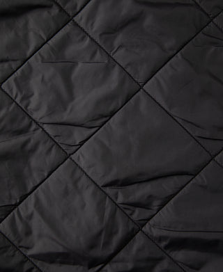 Reversible Diamond Quilted Stand-Collar Jacket - Black