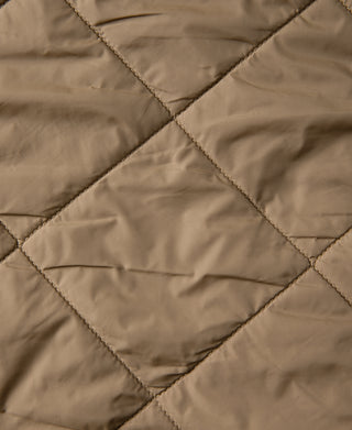 Reversible Diamond Quilted Stand-Collar Jacket - Khaki