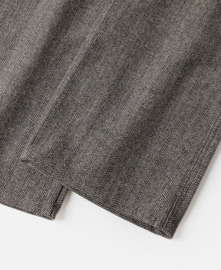 Wool Blend Herringbone Work Trousers - Light Brown