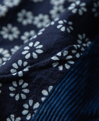 Französische Arbeitsjacke aus indigogefärbtem Cord