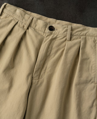 belt loop detail of Classic Fit Two-pleated Chino - Khaki