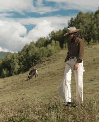 Bolero Embroidered Corduroy Western Shirt - Brown